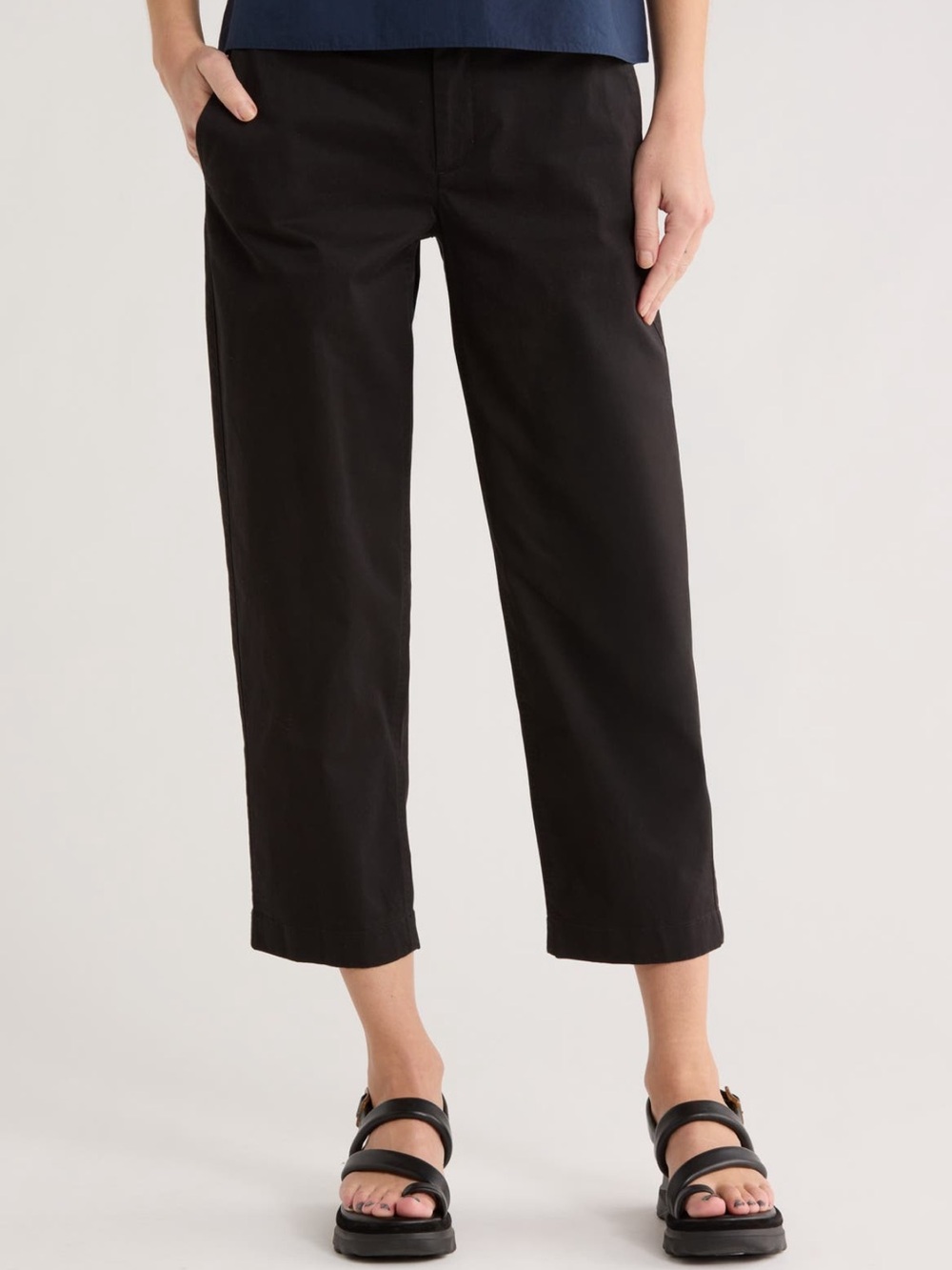 NEW Vince Washed Crop Chino Pants in Black